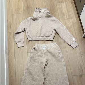OFFLINE By Aerie Coffee Run Trouser & Cropped Hoodie set